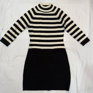 Calvin Klein Black and White Sweater Dress